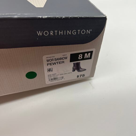 Worthington Womens Bannow Flared Heel Booties Pewter Color Size 8 - Picture 11 of 12